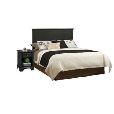 Home Styles Furniture Bedford Black Queen Headboard and Night Stand - 5531-5011