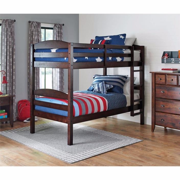 Better homes and Gardens leighton twin wood bink bed, Mocha finish