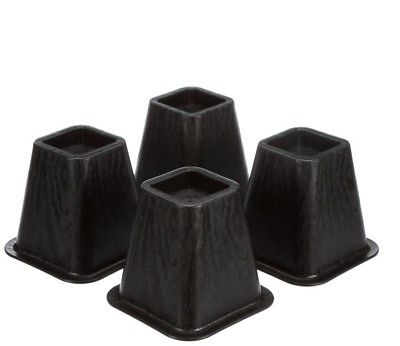 Honey Can Do Plastic Bed Riser Furniture Lift Lifter Accessory Black Set Of 4