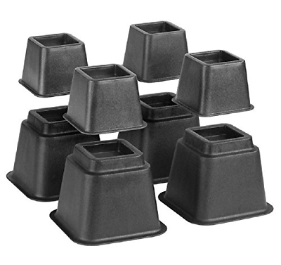 Bed Risers, Adjustable Heavy Duty, 8 Piece Set, 3 or 5 or 8 Inches Tall with for