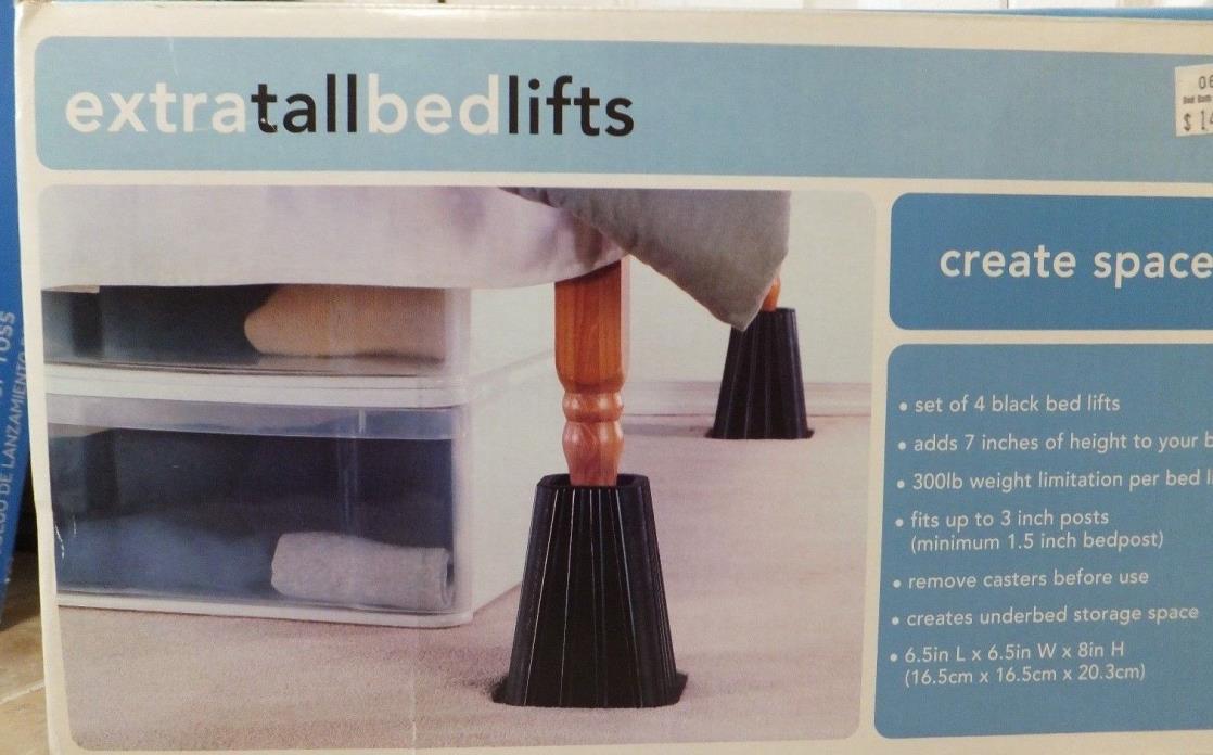 NEW EXTRA TALL BED LIFTS, Bed Bath & Beyond, Set of 4, Adds 7