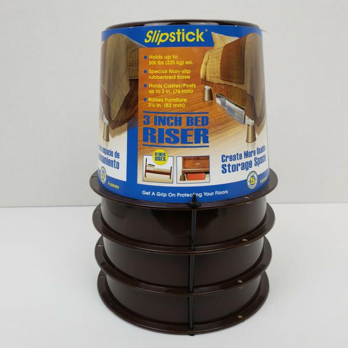 Slipstick 3 Inch Bed Risers - Set of 4 - Create More Usable Storage Space