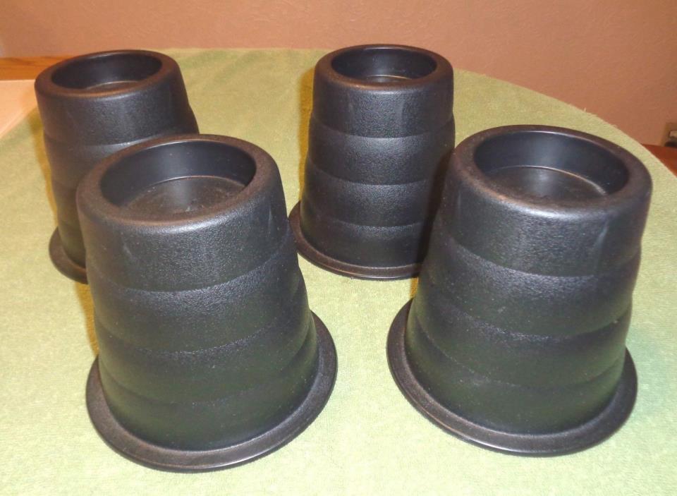 Set of 4 Thick Sturdy Plastic Black Round 5