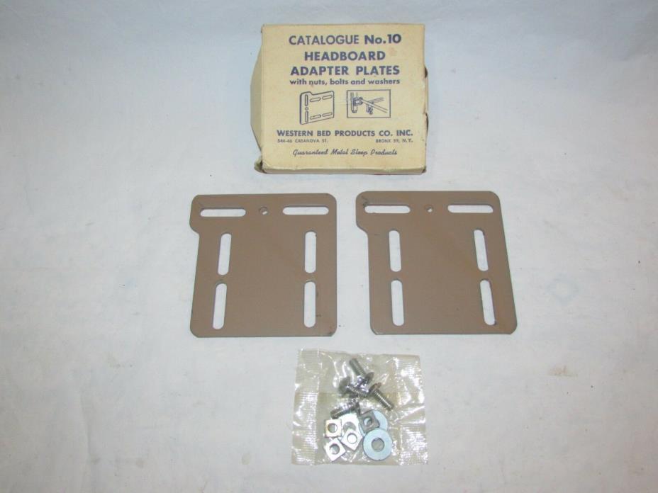 Western Bed Products Co. Headboard Adapter Plates With Hardware NOS Heavy Duty