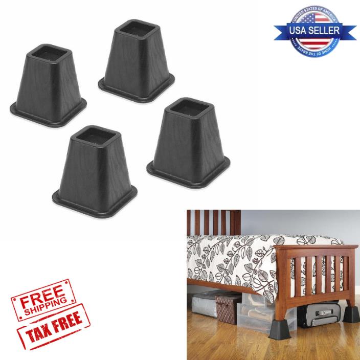 4 Pcs Leg Risers Under Bed Extra Storage Furniture Desk Table Couch Sofa Lift