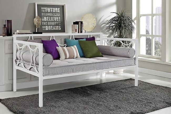 Daybed Frame Twin Metal Daybeds White Day Bed Sofa Beds Sleeper Couch Futon Size