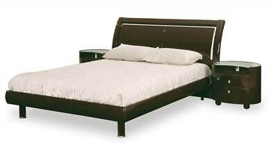 Contemporary Emily Sleigh Bed in Wenge Finish [ID 435652]