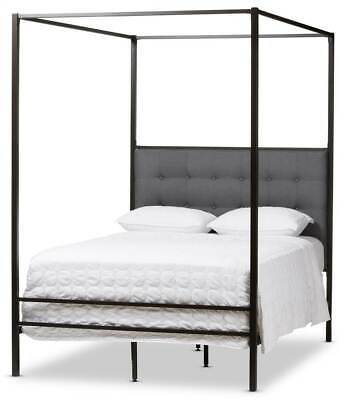 Contemporary Canopy Queen Bed in Black Finish [ID 3609632]
