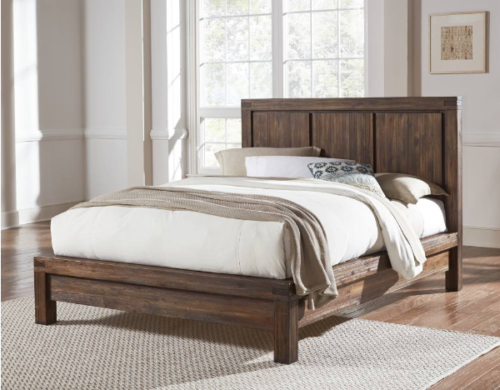 Modus Furniture Meadow King Sized Solid Wood Platform Bed Frame - Brick Brown