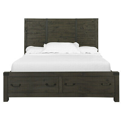 Magnussen Home Abington Panel Bed with Storage in Weathered Charcoal - Full