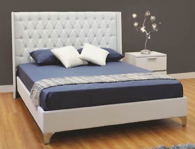 Queen Diamond Tufted Platform Bed in White [ID 3754423]