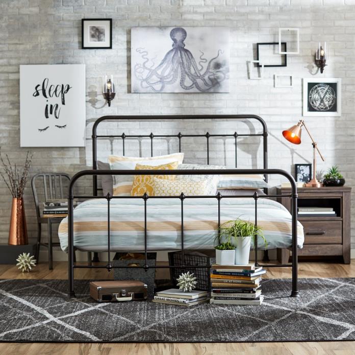 Queen Size Bed Frame Metal With Headboard And Footboard Oil Rubbed Bronze