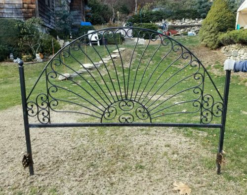 Vintage  Metal wrought iron King Size Bed Headboard & Footboard