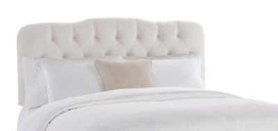 Skyline Furniture Surrey Full Tufted Headboard White Velvet