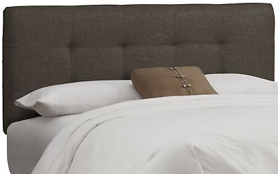 Skyline Furniture Tufted Headboard King Linen Charcoal
