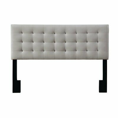 Beaumont Lane Square King Upholstered Headboard in Light Taupe Gray