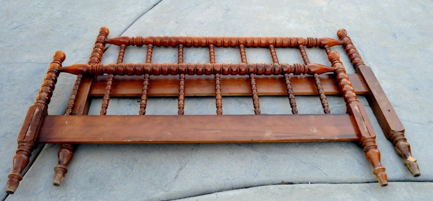 Vintage Retro colonial 1950's Twin Wood Bed Headboard and Footboard Pick up Only