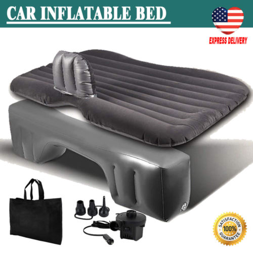 Inflatable Mattress Car Air Bed Pillows Set Backseat Cushion Travel Camping+Pump