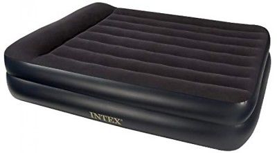 Intex Pillow Rest Raised Airbed with Built-in Pillow and Electric Pump, Queen,