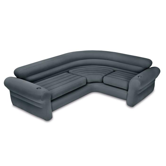 Inflatable Sofa Corner Couch Sectional Design Comfortable Portable Indoor Gray
