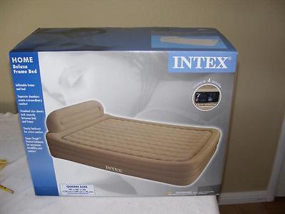 NEW Intex Deluxe Frame Bed Cross & I Beam Backrest Queen