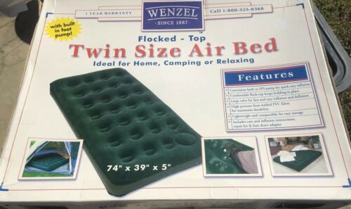 Wenzel Twin Inflatable Outdoor Camping Air Mattress with Built-In Foot Pump