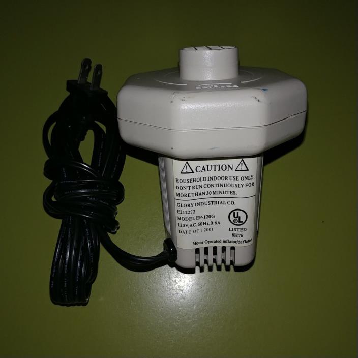 Electric Air Pump For Inflatable Air Mattress Beds Model EP-120G