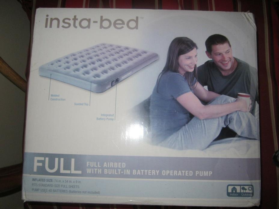 INSTA-BED FULL AIRBED INFLATABLE INTEGRATED BATTERY PUMP FLOCKED 74