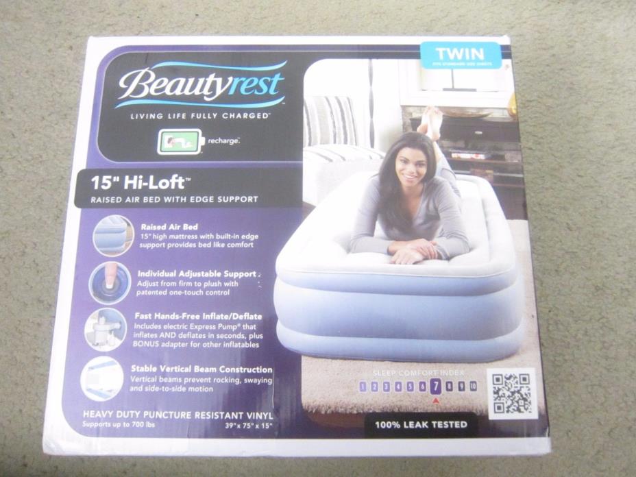 Beautyrest Twin 15'' Hi-loft Air mattress NEW