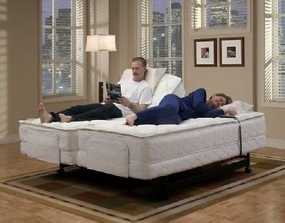 Sleep Ezz Split King Adjustable Bed Including Pillow Top Mattresses W/Message