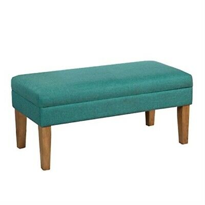HomePop Modern Storage Bench with Hinged Lid, Teal