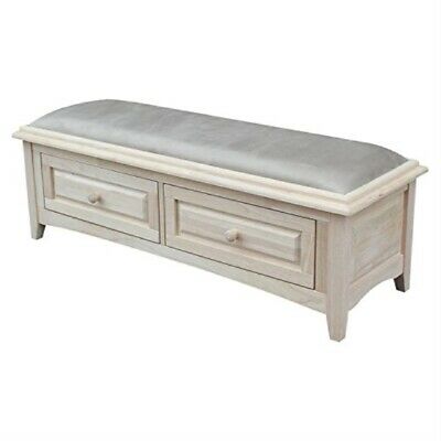 International Concepts BE- 4 Bench with Storage Drawers, Unfinished