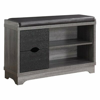 Coaster Furniture 2-Drawer Shoe Storage Bench, Gray