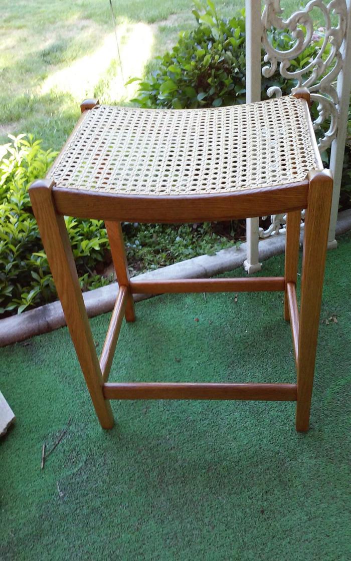 British Quartersawn Oak Caned Bench