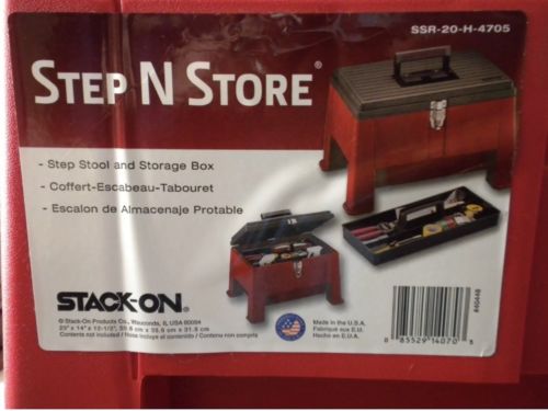 Step Toolbox Stack On Black/Red Step N Store Tools Storage Handy Sit