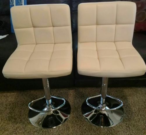 salon spa barstools ivory color Brand New set of two hydraulic adjustable height