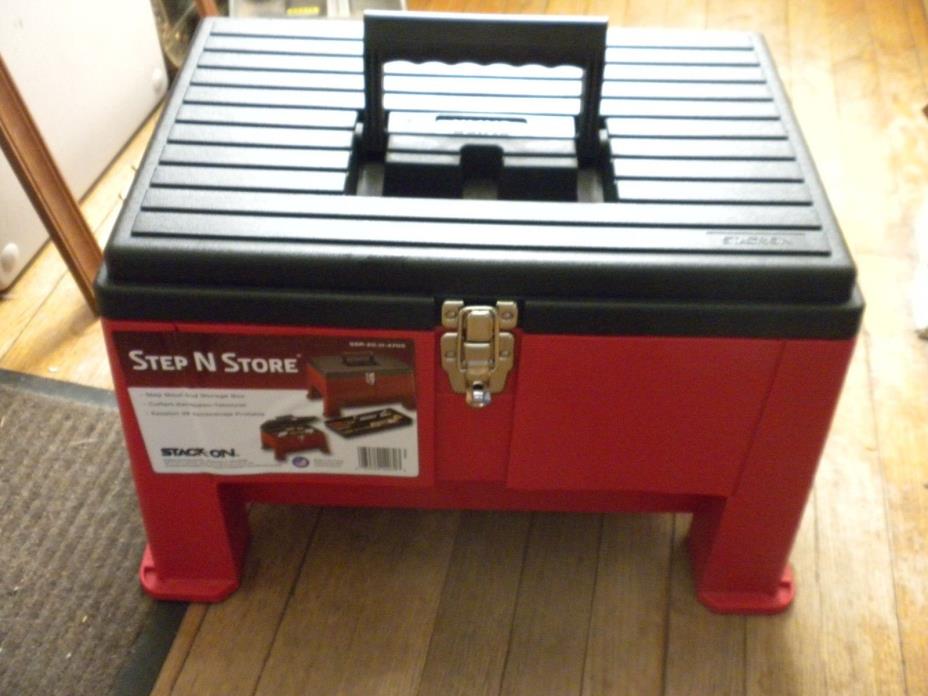 Step Toolbox Stack On Black/Red Step N Store Tools Storage Handy Sit