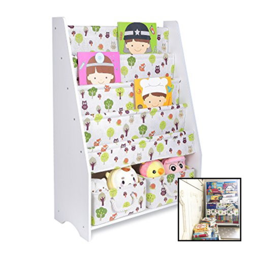Kids Bookshelf Book Toy Rack Storage Organizer 2 Packs Foldable Cube Bins WHITE