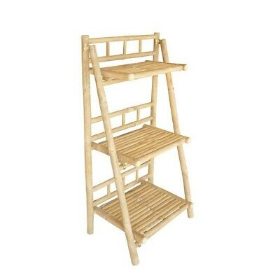 ZEW Inc Bamboo 3 Tier Decorative Ladder Bookcase