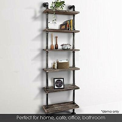 Industrial 6-Tiers Bookcases Modern Ladder Shelf ,Wood Storage Shelf,Display