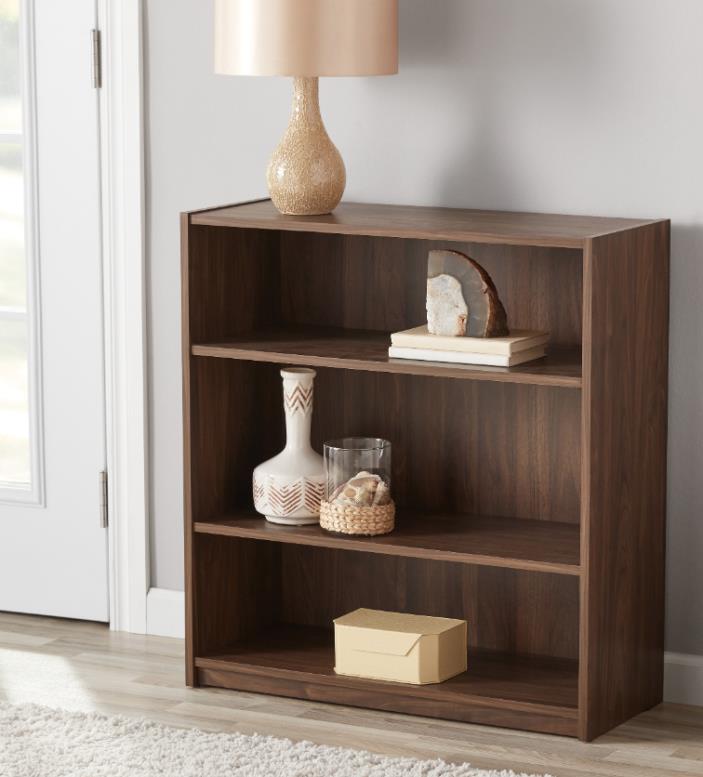 Adjustable 3 Shelf Wood Bookcase Storage Book Display Wide Bookshelf Shelving