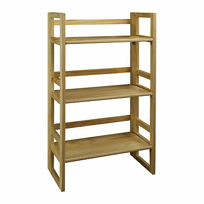 Casual Home 3 Shelf Folding Student Office Bedroom Living Room Bookcase, Natural