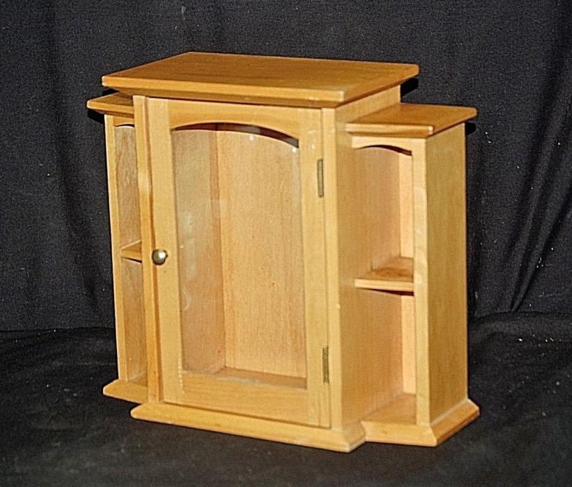 Wooden Wall Counter Top CURIO CABINET CASE Shadow Box Glass Miniature Display