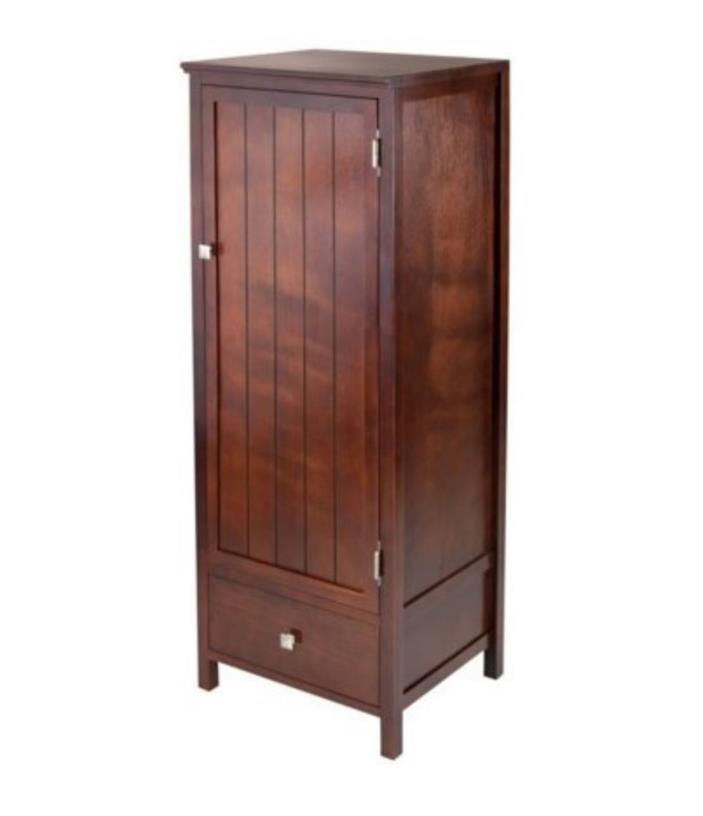 Walnut Pantry Storage Cabinet Wooden Laundry Closet Organizer Jelly Cupboard