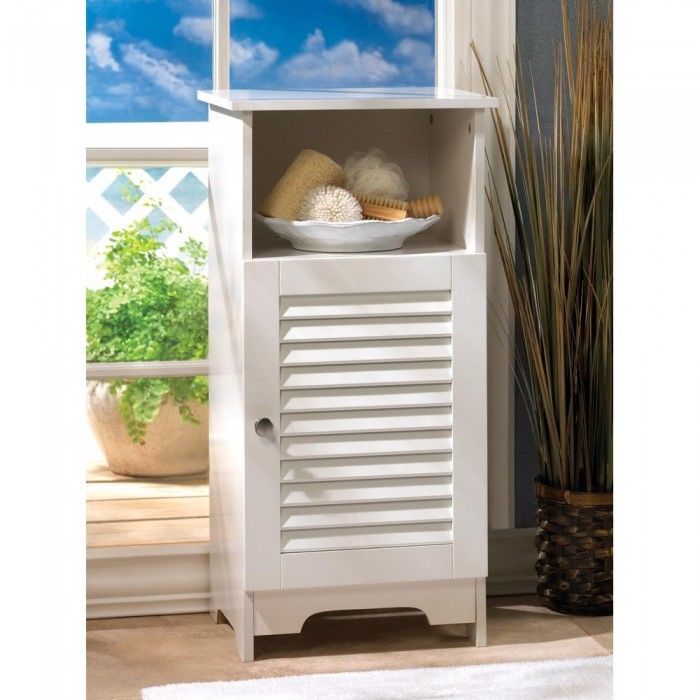 White Wall Storage Cabinet Home Organizer Bathroom Kitchen Shelf Wood Mounted