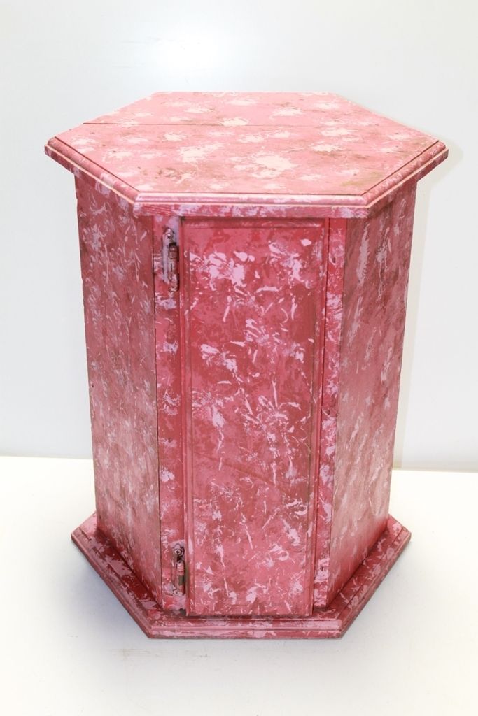 SOLID WOOD PINK CASE CABINET hexagon  handmade Armoire 20