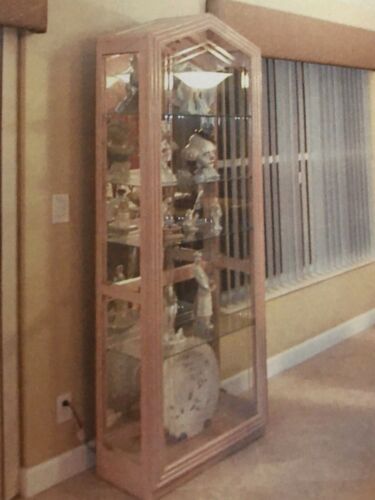 Curio Cabinet Glass Mirror Back 4 Shelves.. Pick Up Only In Boynton Beach.