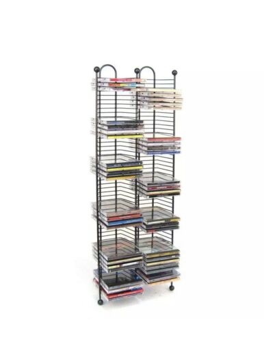 100 CD Tower Rack Metal Holder Media Storage Disk Case Display Space Organiser