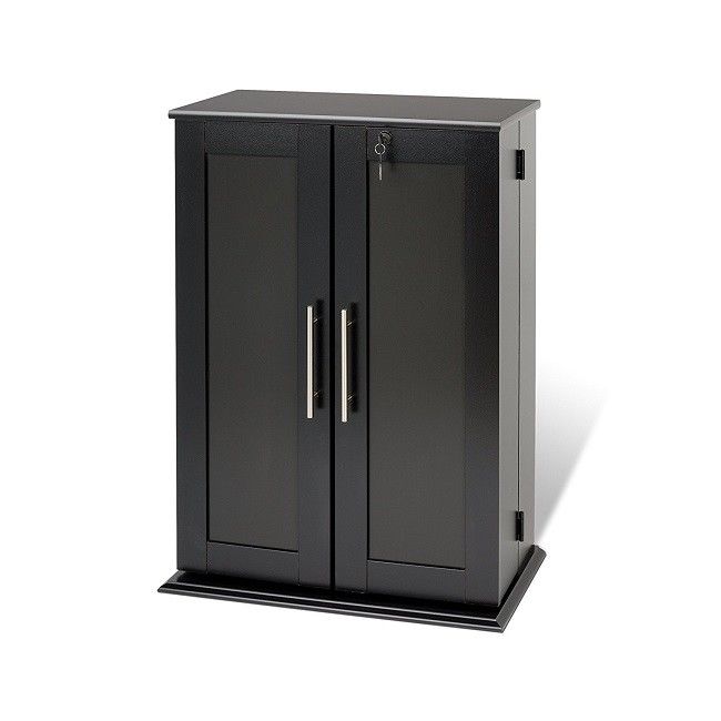 Storage Cabinet Media Organizer Mixed Structured Doors Locking DVD CD Blu Ray