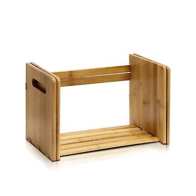 Furinno FNCL-33021 Bamboo Extension Book Rack, Natural